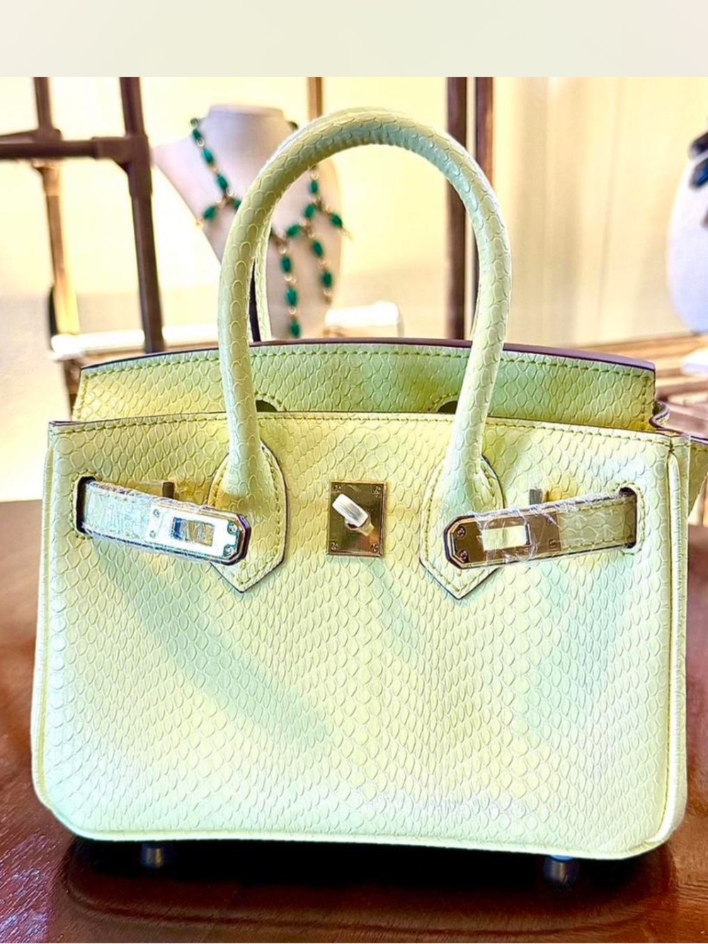 New Designer-Inspired 20cm Mini Lemon Yellow Structured Top-Handle Bag